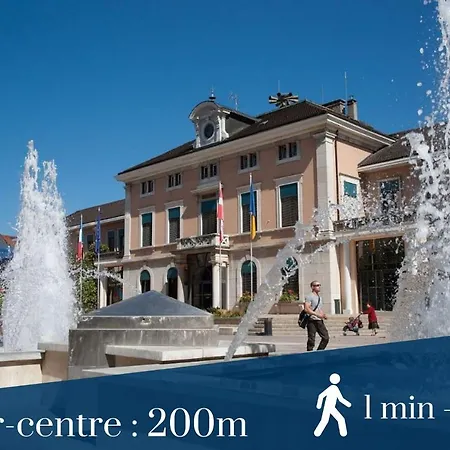 Apartment Homey Concorde - New / Free Parking / En Face Du Parc D'annemasse / A 1 Min Du Tram / Grand / Proche Geneve